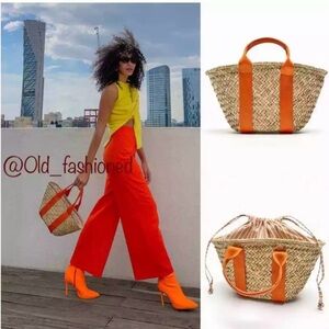ZARA Raffia Basket Bag